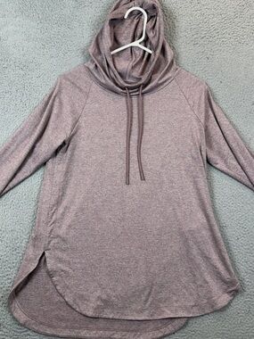 Athleta Mauve Cowl Neck Pullover Hoodie